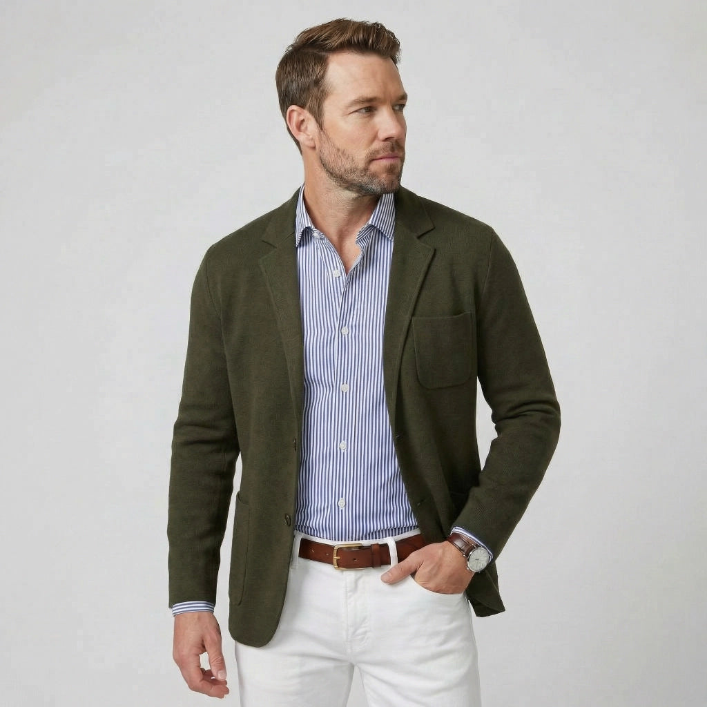 Jersey Sakko für Herren im Casual Stil mit aufgesetzten Taschen