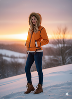 Aviator Winterjacke für Damen mit flauschig besetzter Kapuze