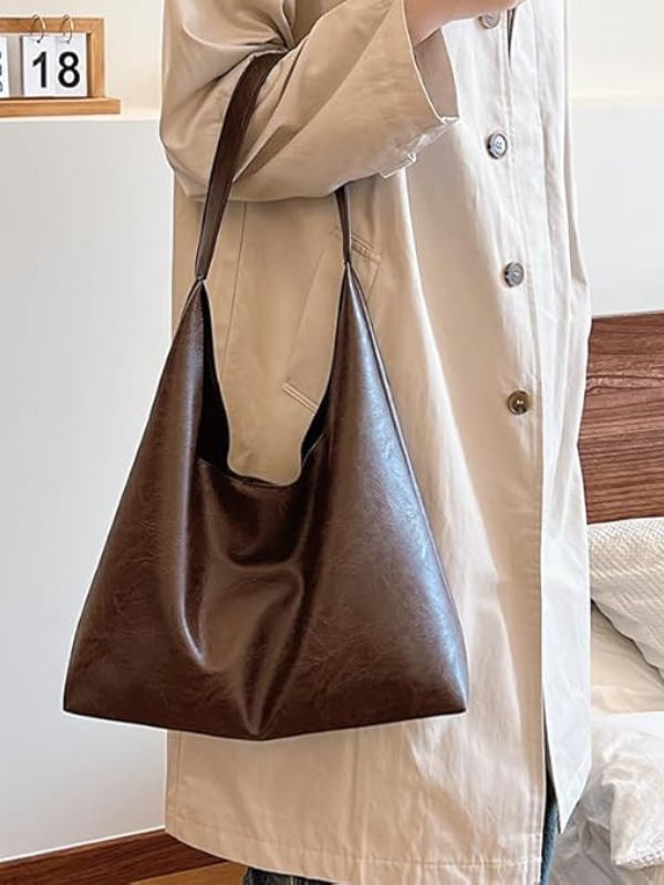 Schultertasche Damen aus Leder mit geräumigem Innenraum 4