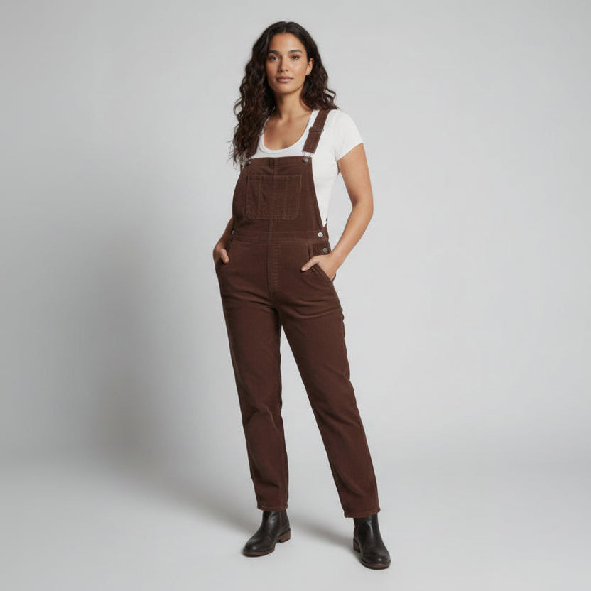 Latzhose für Damen im lässigen Stil mit verstellbaren Trägern und Brusttasche