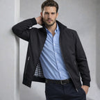 Leichte Blouson Jacke für Herren mit hohem Kragen und gestreiften Bündchen