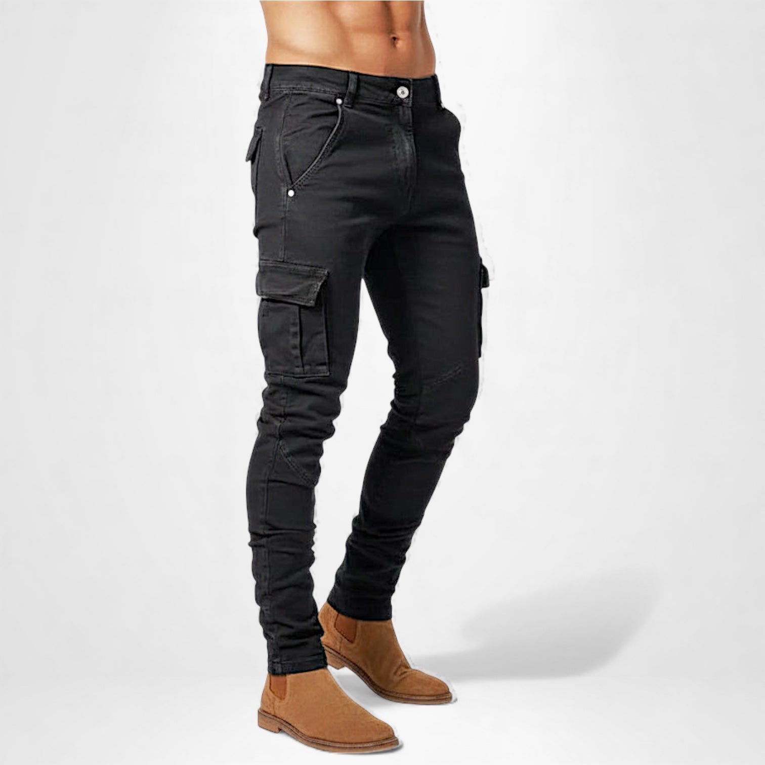 Slim-Fit Cargo Jeans für Herren mit Multifunktionalen Taschen