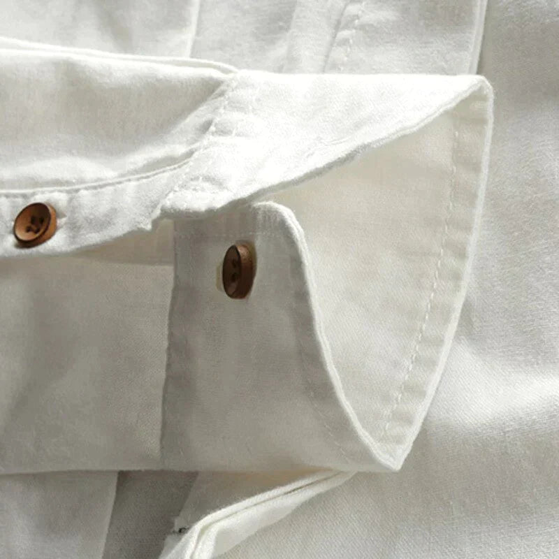 Slim Fit Herrenhemd mit Stehkragen und langen Ärmeln 4