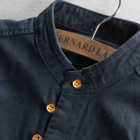 Slim Fit Herrenhemd mit Stehkragen und langen Ärmeln 7