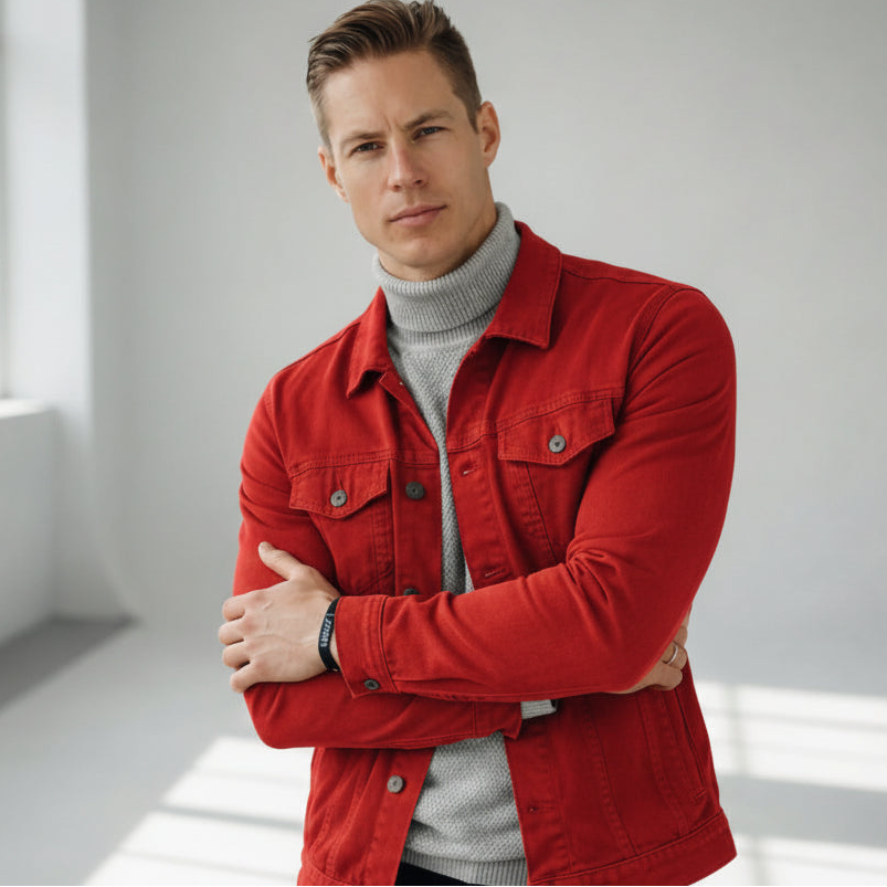 Hemdjacke für Herren mit Brusttaschen im Slim-Fit Schnitt