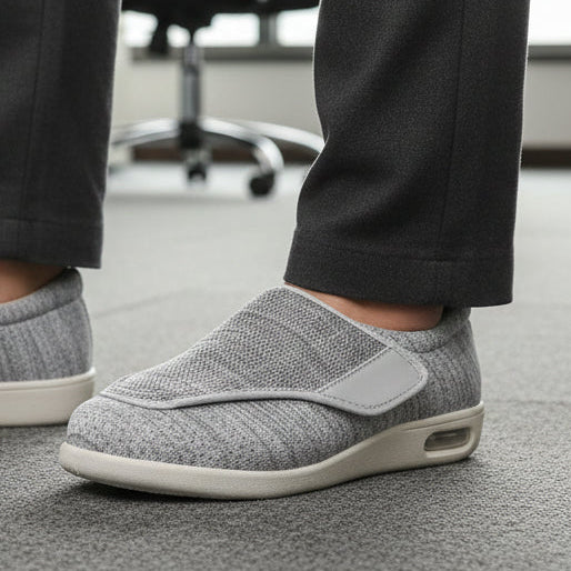 Komfort-Slipper mit gepolsterter Sohle und leichtem Einstieg in bequemer Weite