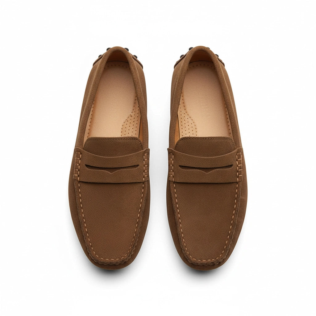 Loafer für Herren im Mokassin Stil aus Wildleder Optik mit weichem Innenfutter