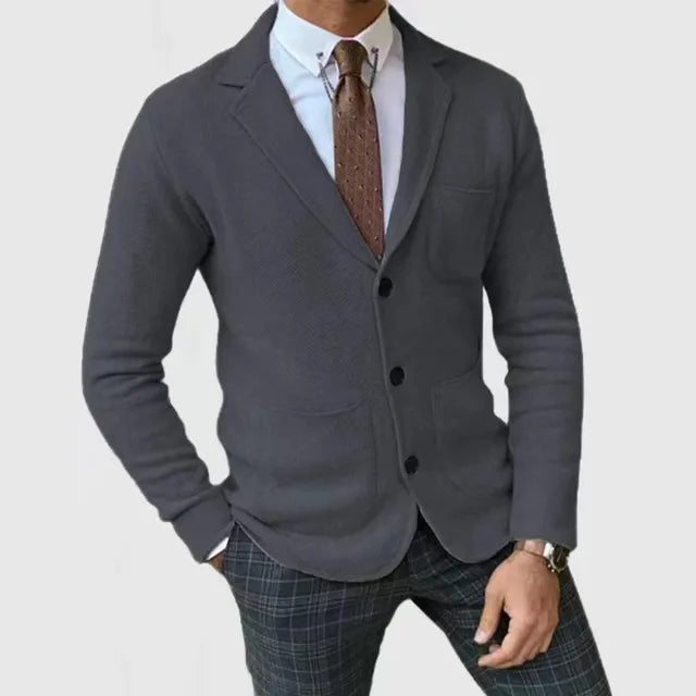 Strickblazer für Herren im Slim Fit mit Reverskragen 2