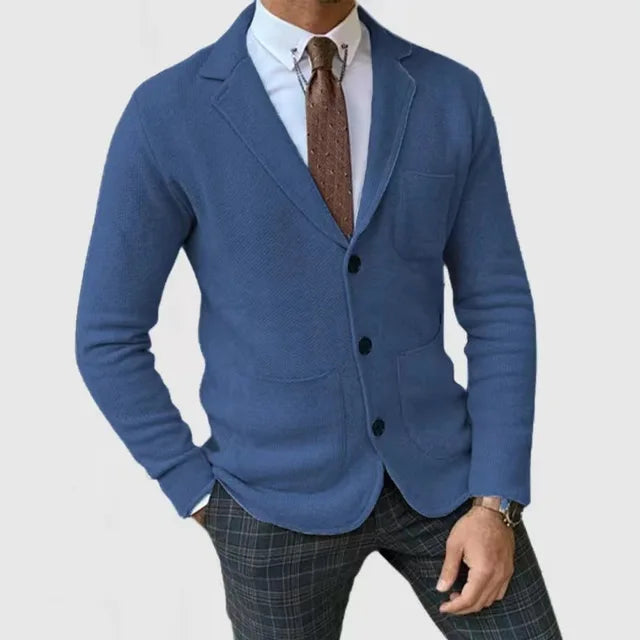 Strickblazer für Herren im Slim Fit mit Reverskragen 3