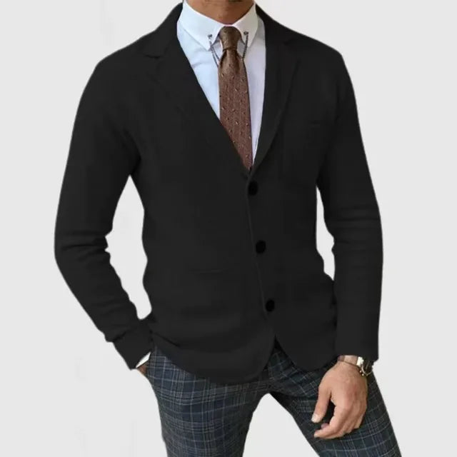 Strickblazer für Herren im Slim Fit mit Reverskragen 4