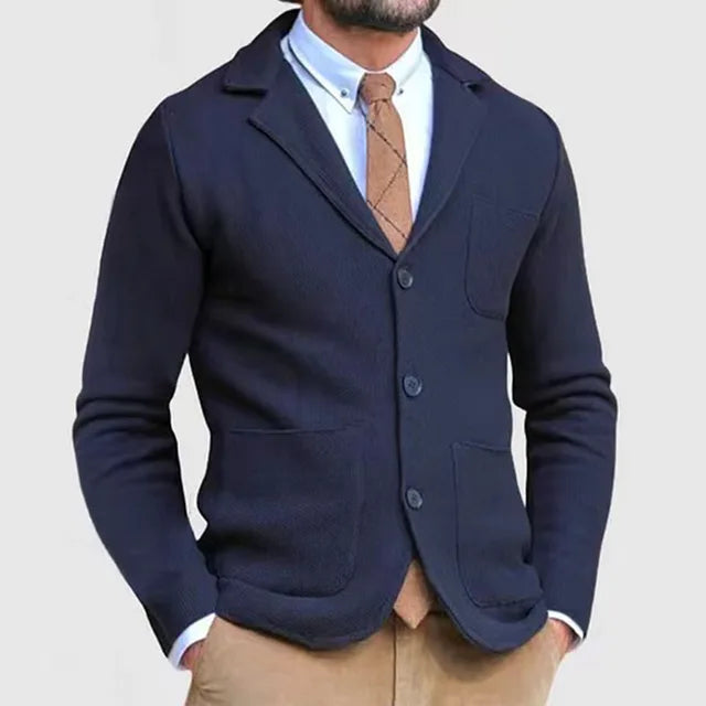 Strickblazer für Herren im Slim Fit mit Reverskragen 5