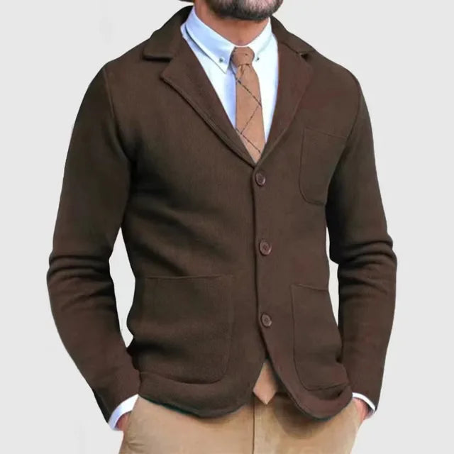 Strickblazer für Herren im Slim Fit mit Reverskragen 6