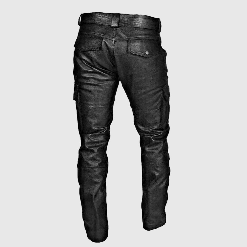 Stylische Herren Biker-Hose aus Kunstleder, Slim Fit 2