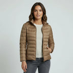 Leichte Steppjacke für Damen mit Stehkragen im einfarbigen Design