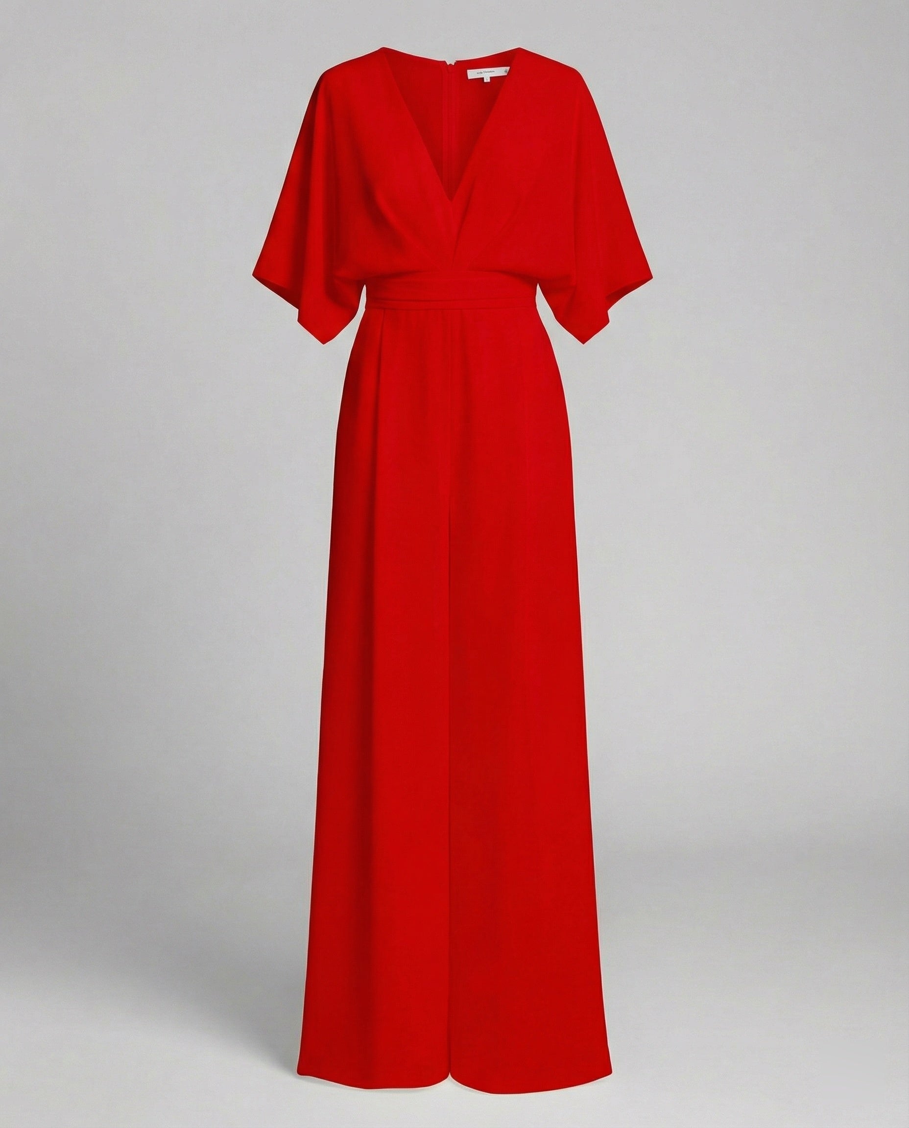 Eleganter Jumpsuit mit kurzen Ärmeln und V-Ausschnitt