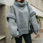 Übergroßer Rollkragenpullover für Damen aus Baumwolle 0