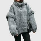Übergroßer Rollkragen Pullover für Damen aus Wolle