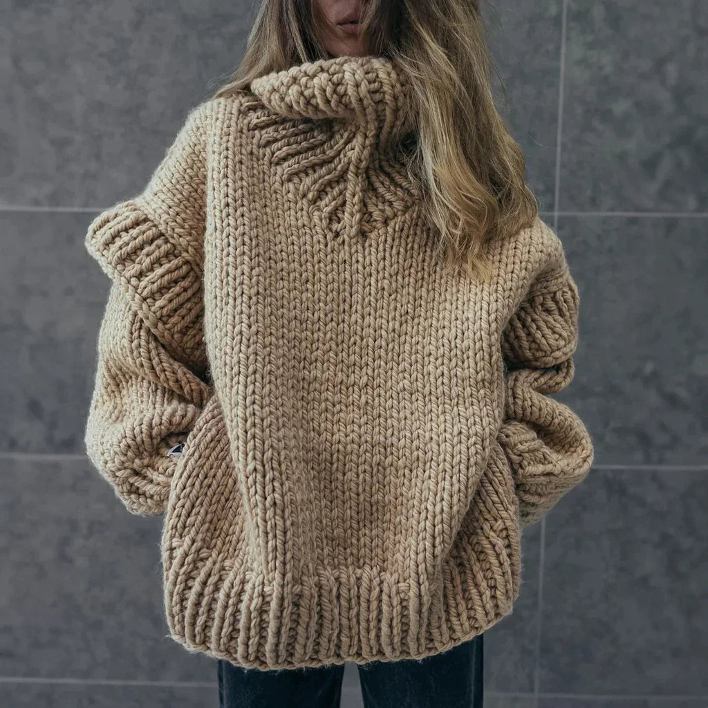 Übergroßer Rollkragenpullover für Damen aus Baumwolle 1