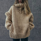Übergroßer Rollkragenpullover für Damen aus Baumwolle 1
