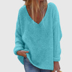 Oversized Strickpullover für Damen mit tiefem V-Ausschnitt | Grobstrick 3