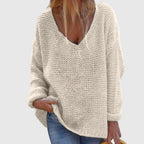 Oversized Strickpullover für Damen mit tiefem V-Ausschnitt | Grobstrick 4