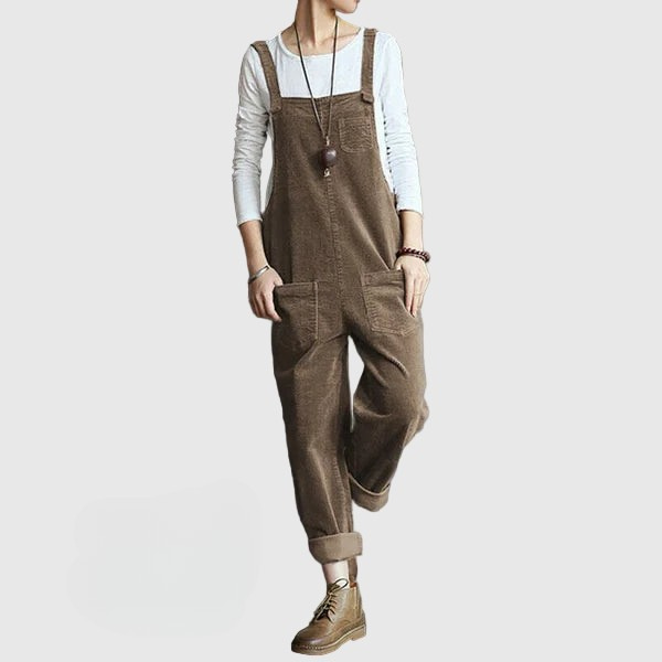 Latzhose aus Cord für Damen | Lässig