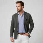 Jersey Sakko für Herren im Casual Stil mit aufgesetzten Taschen
