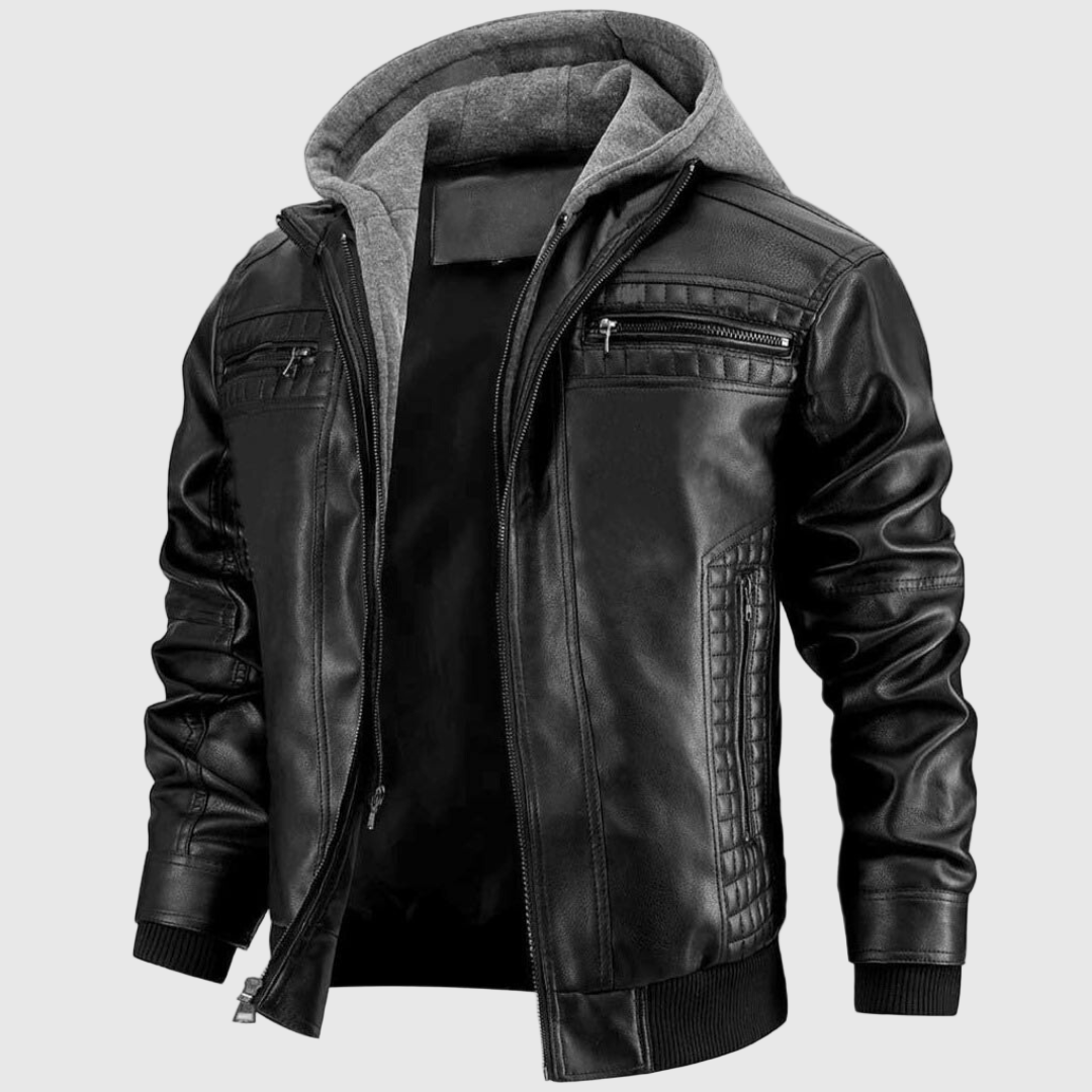 Vintage Motorradjacke Herren mit Mehrfachtaschen 0