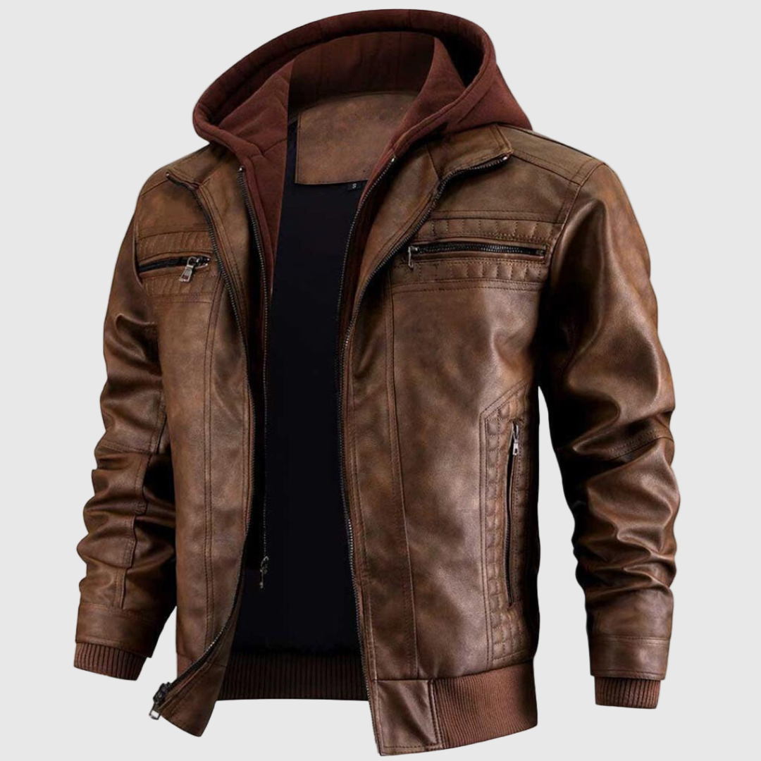 Vintage Motorradjacke Herren mit Mehrfachtaschen 1