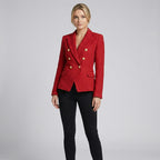 Taillierter Blazer für Damen in kurzer Länge mit Doppelknopfleiste in Bouclé Optik