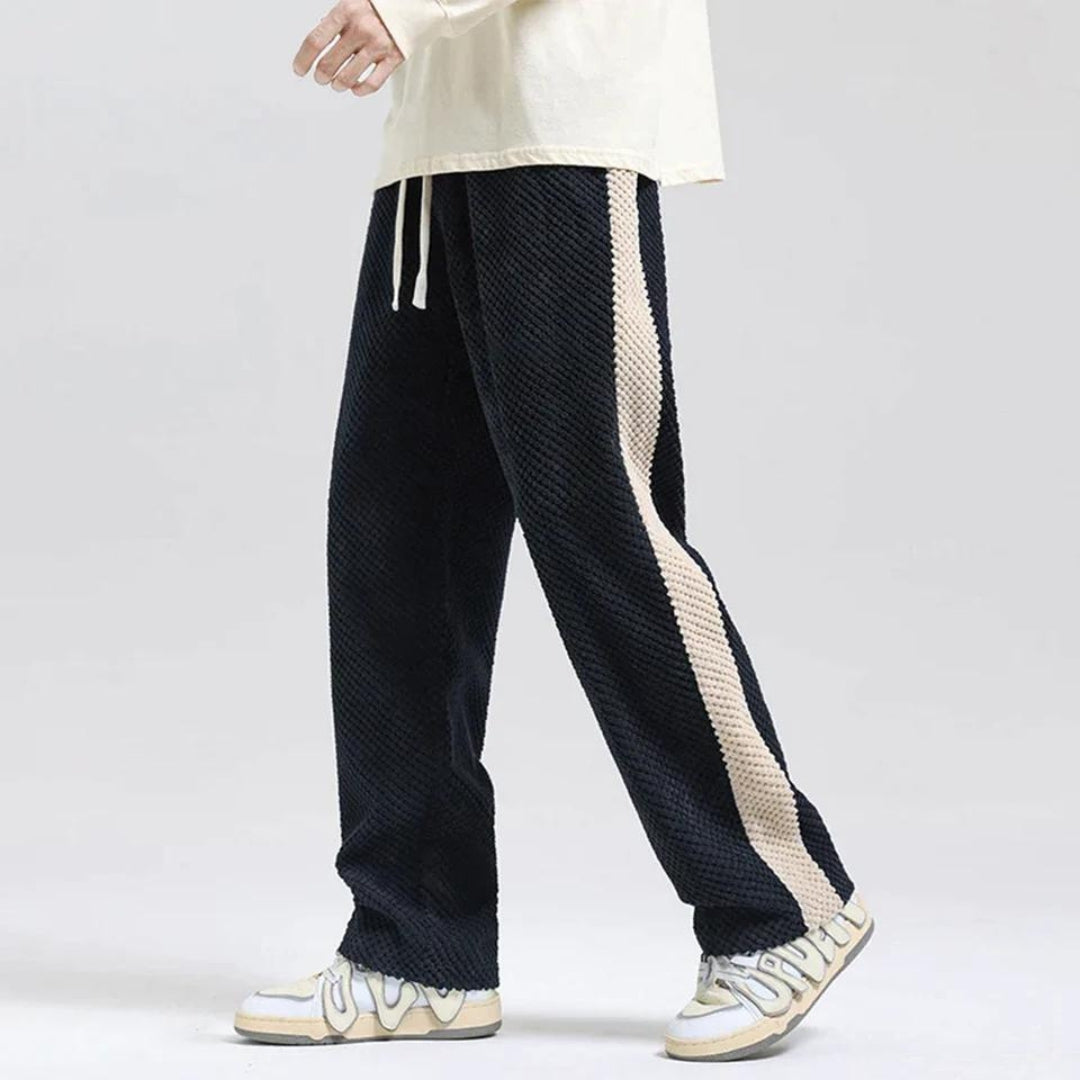 Waffelstruktur Cord-Jogginghose Damen | Bequeme Alltagsmode mit Seitenstreifen 0
