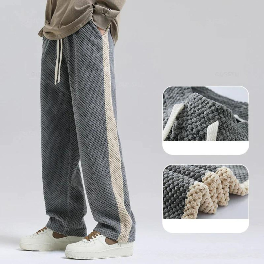 Waffelstruktur Cord-Jogginghose Damen | Bequeme Alltagsmode mit Seitenstreifen 1
