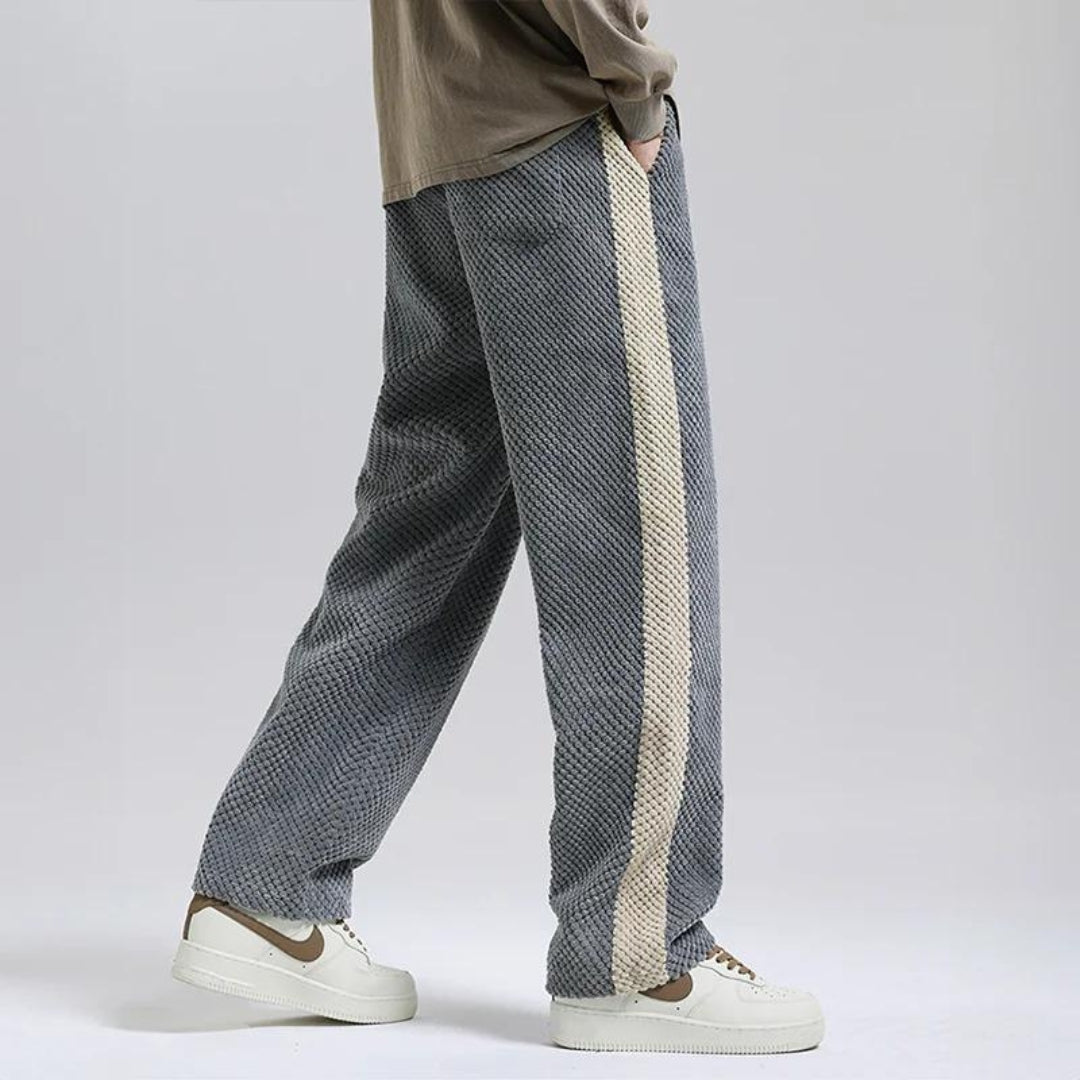 Waffelstruktur Cord-Jogginghose Damen | Bequeme Alltagsmode mit Seitenstreifen 2