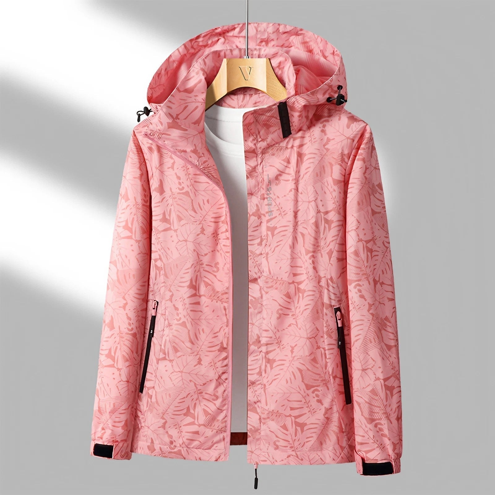 Wasserdichte Kapuzenjacke für Damen | Leichte Übergangsjacke mit Reißverschluss 3
