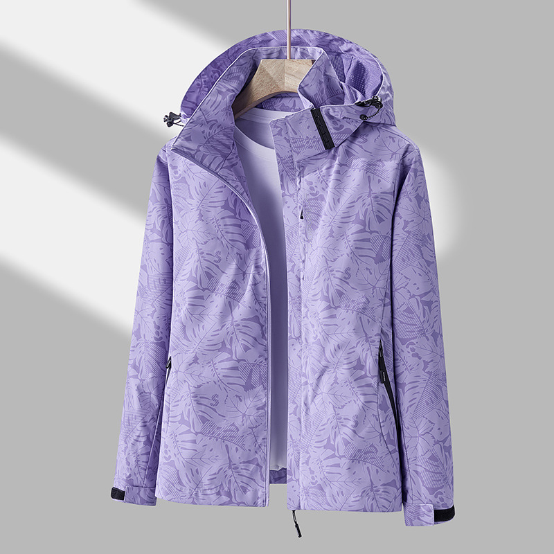 Wasserdichte Kapuzenjacke für Damen | Leichte Übergangsjacke mit Reißverschluss 4