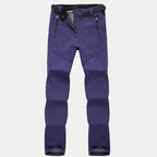 Damen-Wanderhose für Outdoor-Aktivitäten mit schwarzen Reißverschlüssen und Gürtel Dunkel Lila