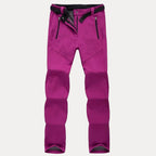 Damen-Wanderhose für Outdoor-Aktivitäten mit schwarzen Reißverschlüssen und Gürtel 4 Lila