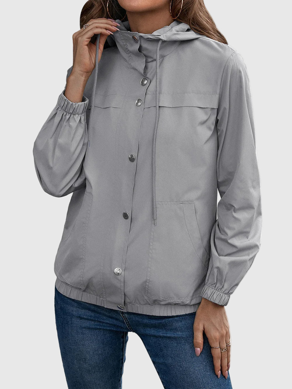 Wasser- und winddichte kurze Damen-Regenjacke 2
