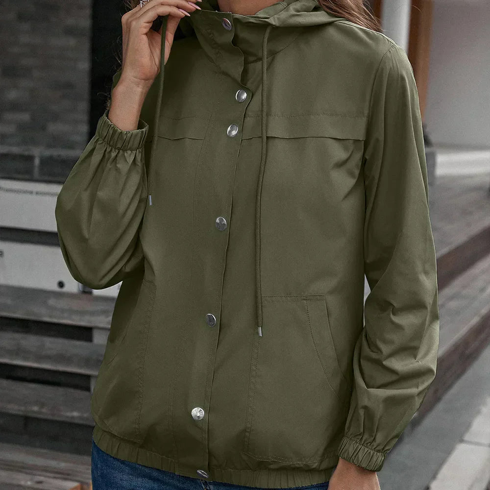 Wasser- und winddichte kurze Damen-Regenjacke 5