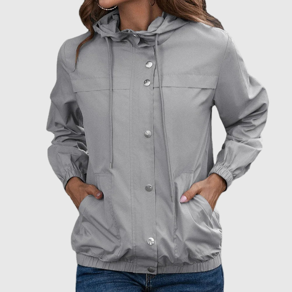 Wasser- und winddichte kurze Damen-Regenjacke 6