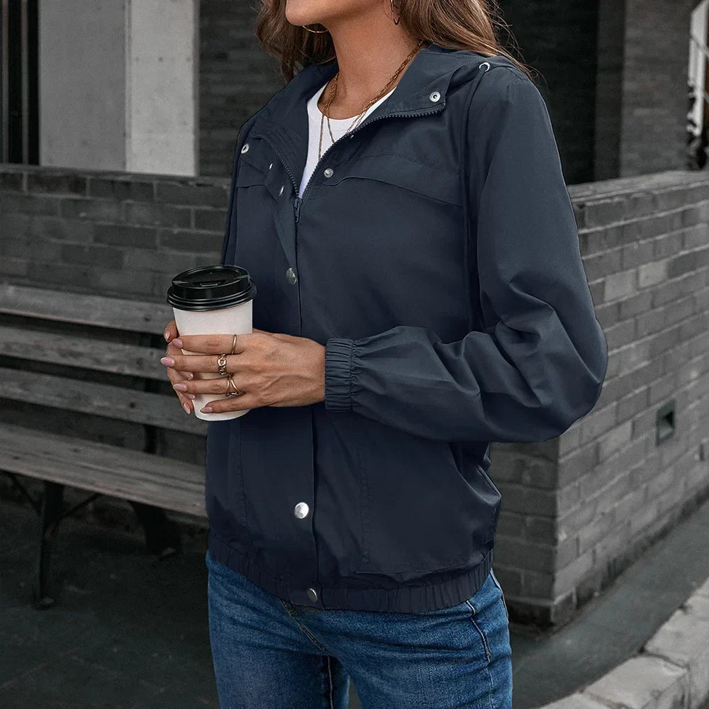 WWasser- und winddichte kurze Damen-Regenjacke 7