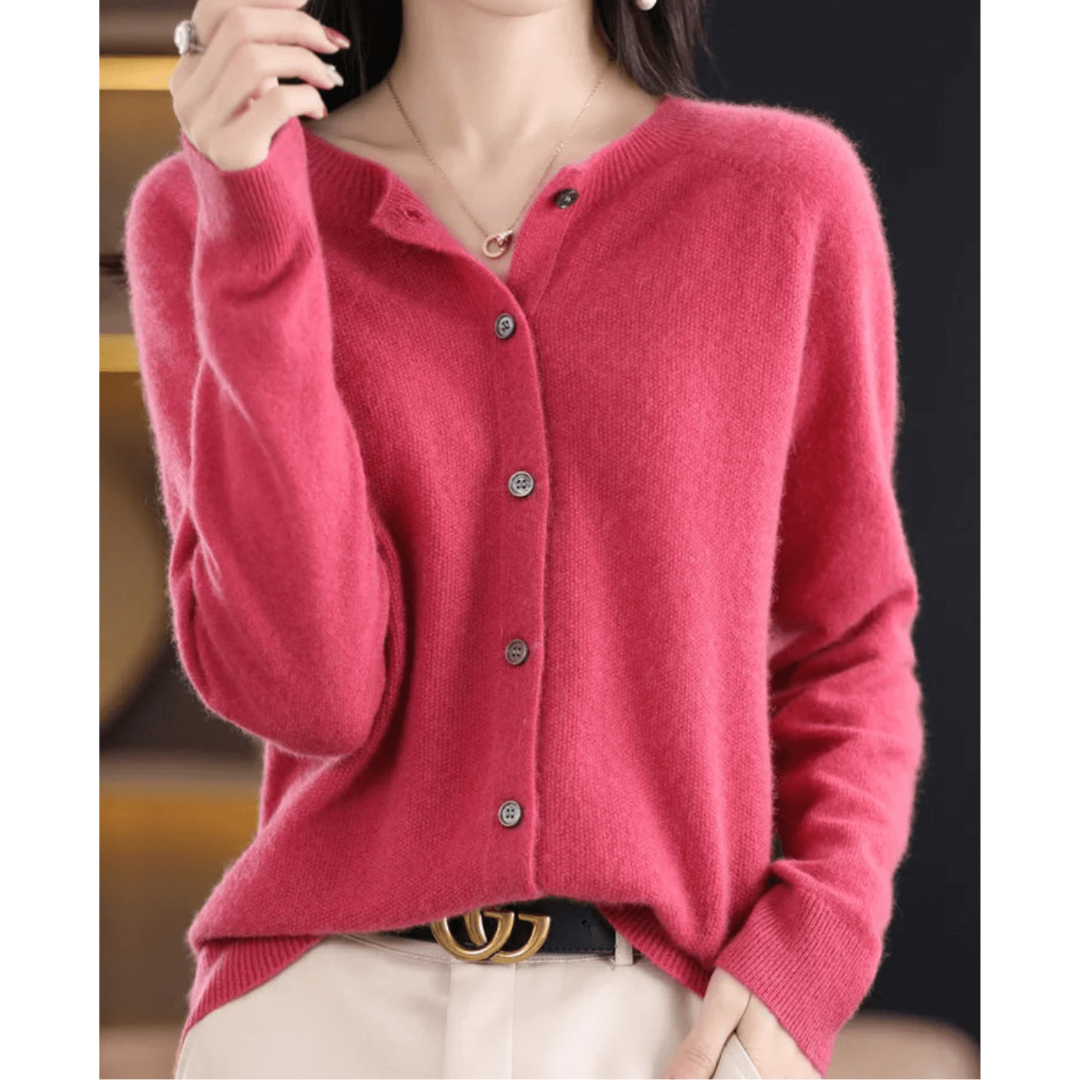Weiche Strickjacke Damen mit Knopfleiste, Langarm 0