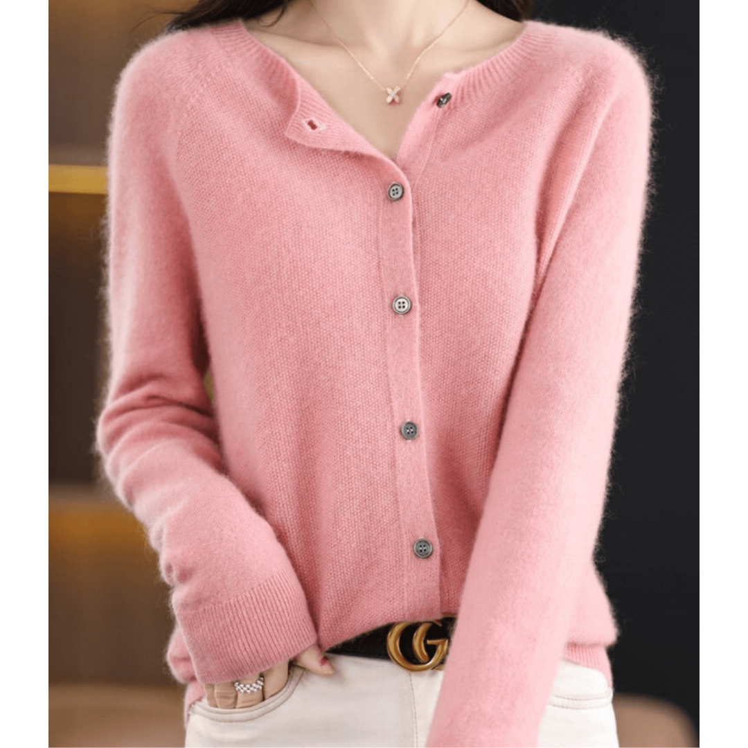 Weiche Strickjacke Damen mit Knopfleiste, Langarm 1
