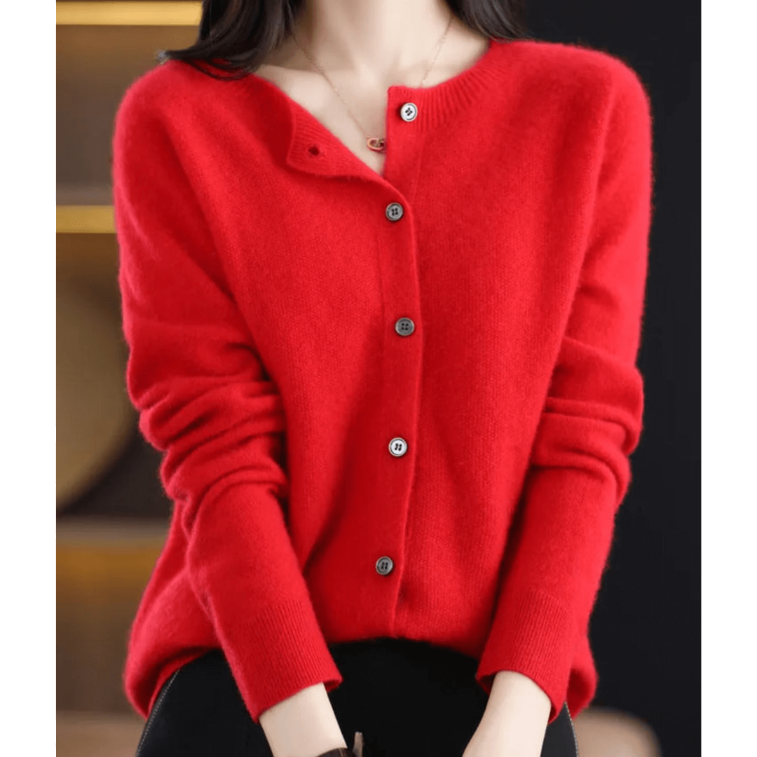 Weiche Strickjacke Damen mit Knopfleiste, Langarm 10