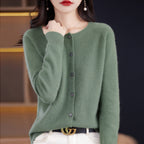 Weiche Strickjacke Damen mit Knopfleiste, Langarm 11