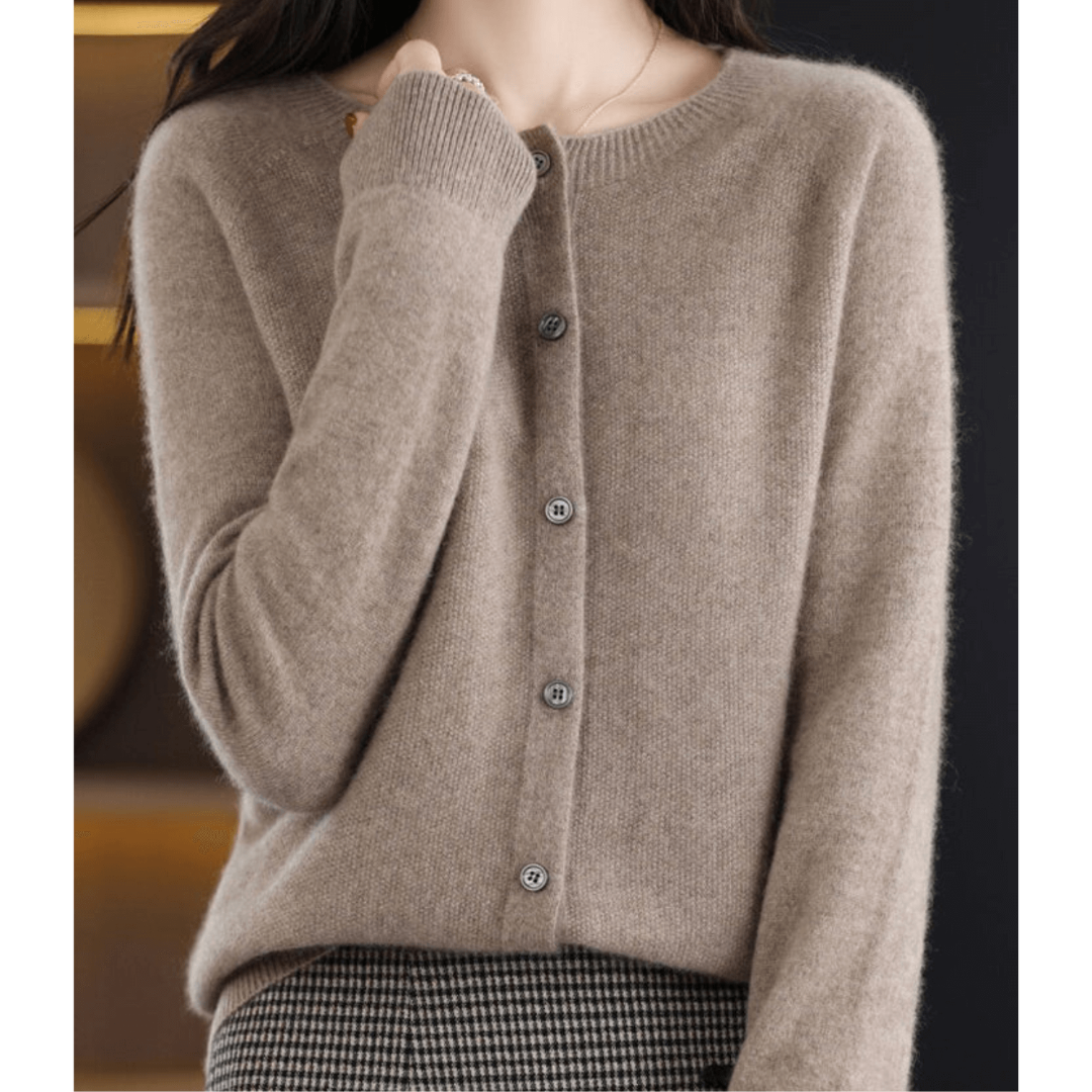 Weiche Strickjacke Damen mit Knopfleiste, Langarm 12