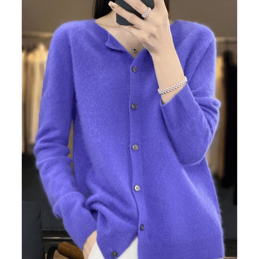 Weiche Strickjacke Damen mit Knopfleiste, Langarm 2