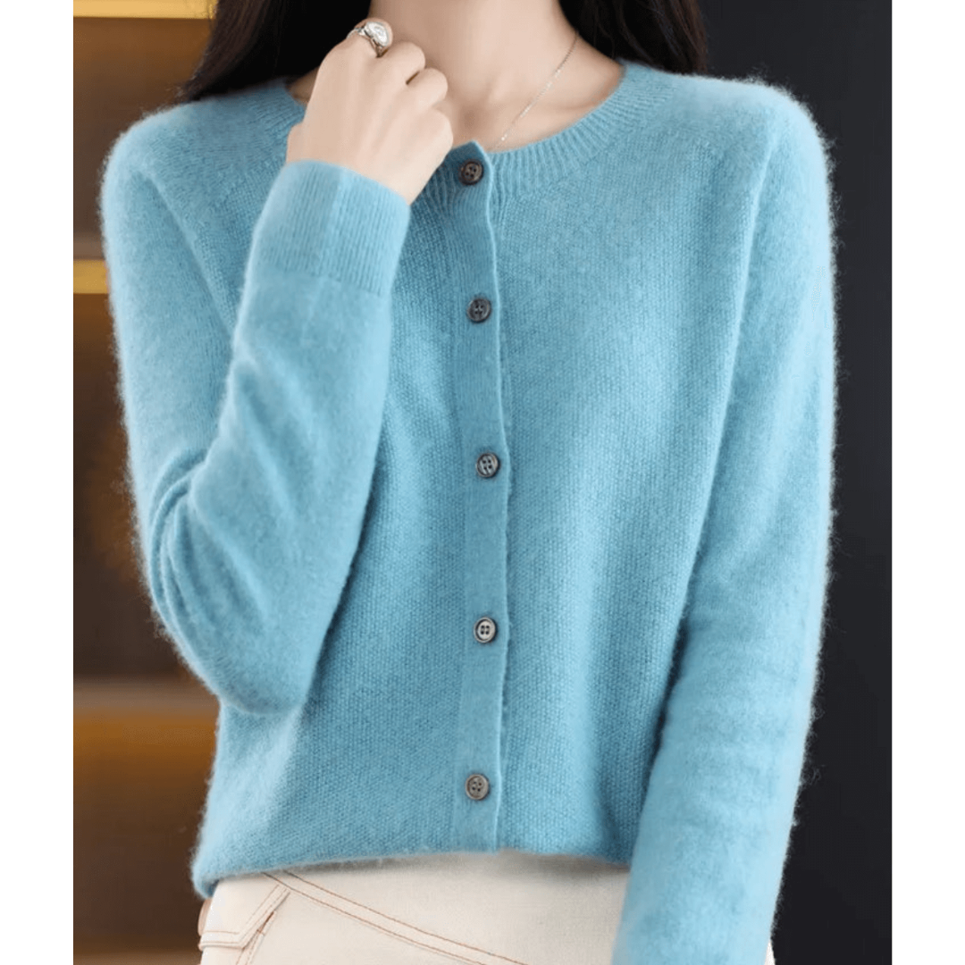 Weiche Strickjacke Damen mit Knopfleiste, Langarm 3