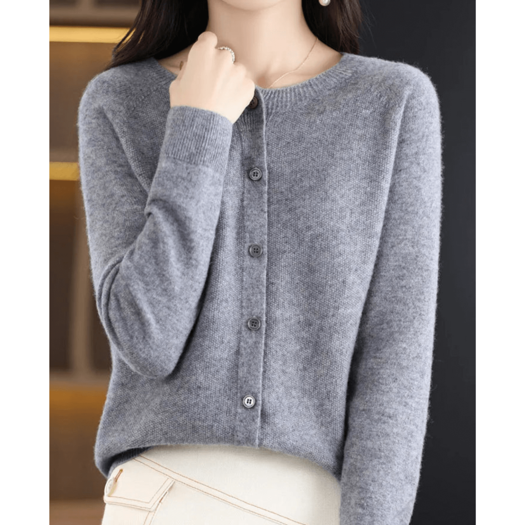 Weiche Strickjacke Damen mit Knopfleiste, Langarm 6