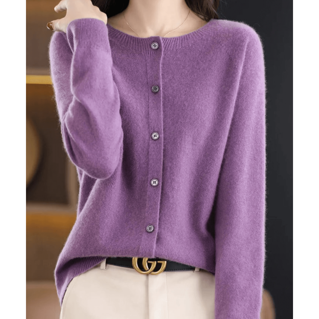 Weiche Strickjacke Damen mit Knopfleiste, Langarm 8